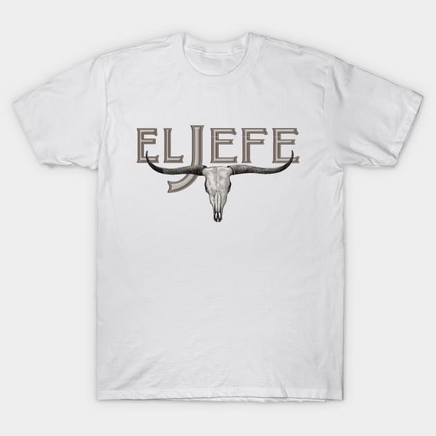 El Jefe longhorn skull T-Shirt by Dual Rogue